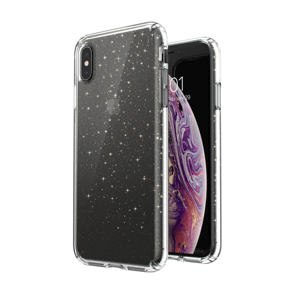 Speck - Presidio Clear + Glitter for iPhone XS Max - Gold