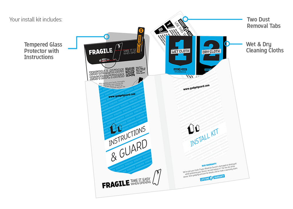 Gadget Guard - Black Ice Tempered Back Glass Protector for iPhone 8 Plus