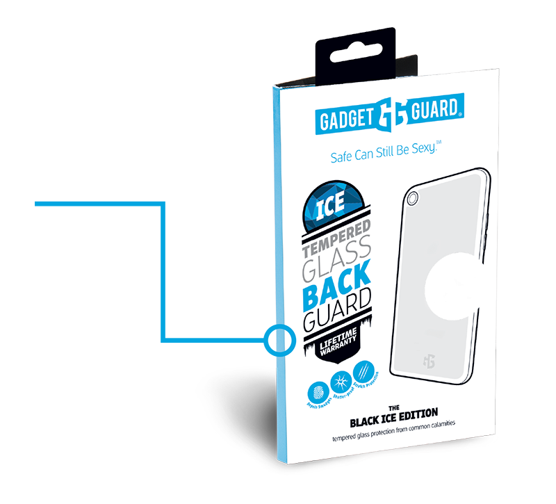 Gadget Guard - Black Ice Tempered Back Glass Protector for iPhone 8 Plus