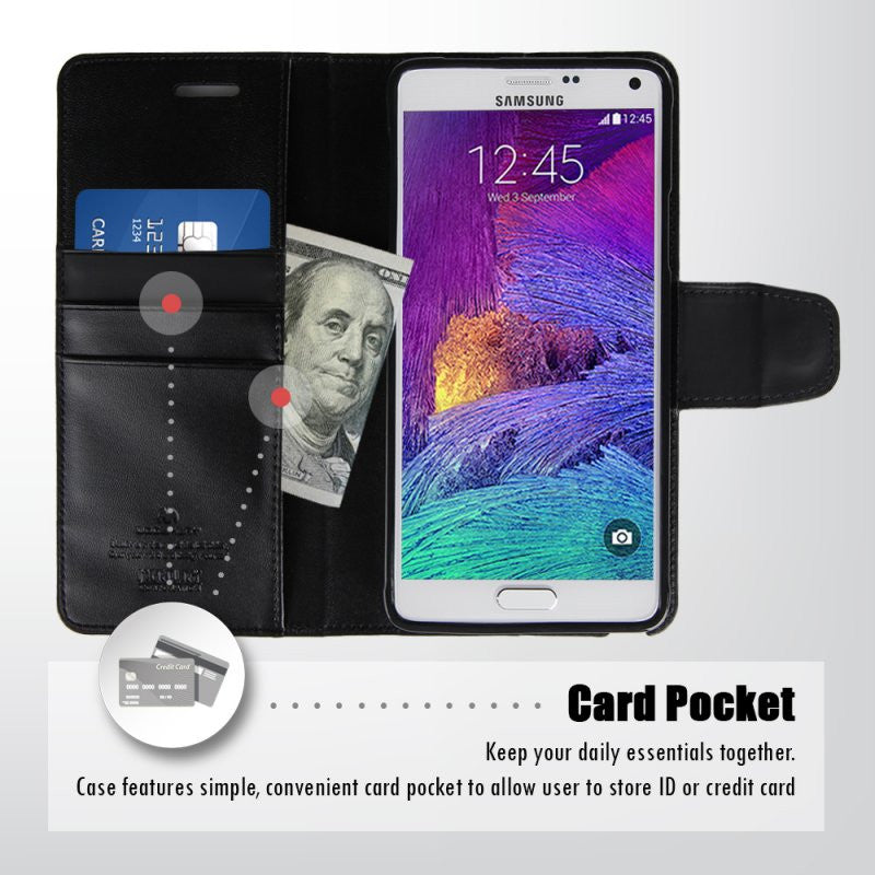 GooSpery - Sonata Diary Stand Function Wallet - Folio Case for Galaxy Note 4