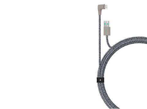 Candywirez - 7FT Marbled Woven Charging Lightning Cable with Leather Strap