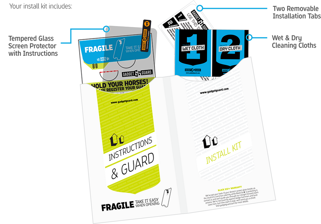 Gadget Guard - Black Ice + (Insured) Tempered Glass Screen Protector for iPhone 8 Plus / 7 Plus