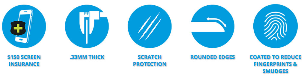 Gadget Guard - Black Ice + (Insured) Tempered Glass Screen Protector for iPhone 8 Plus / 7 Plus